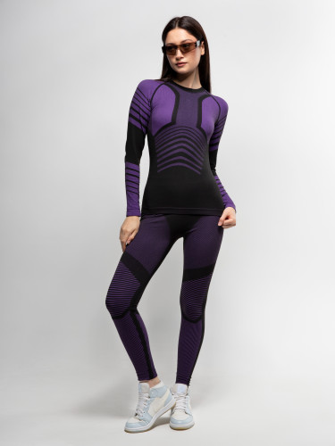 Комплект термобелья X-Line Sport женский черный с фиолетовым NEW в Ростове-на-Дону