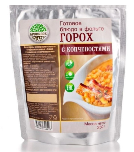 Консервы мясорастительные стерилизованные "Каша гороховая с копченостями"