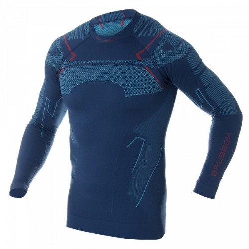 Футболка Brubeck Thermo Nilit Heat черный/голубой мужская в Ростове-на-Дону