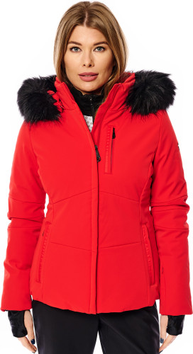 Куртка горнолыжная Poivre Blanc с иск.мехом W24-0802-WO/A красный в Ростове-на-Дону