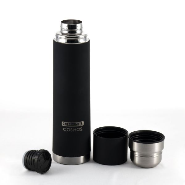 Термос Следопыт Cosmos 1л.с двойной крышкой черный
