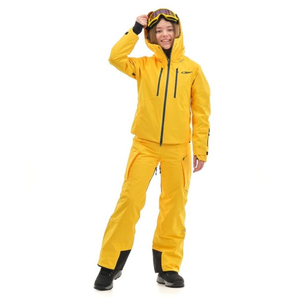 Куртка горнолыжная Dragonfly утепленная Gravity Premium Woman Yellow-Dark в Ростове-на-Дону