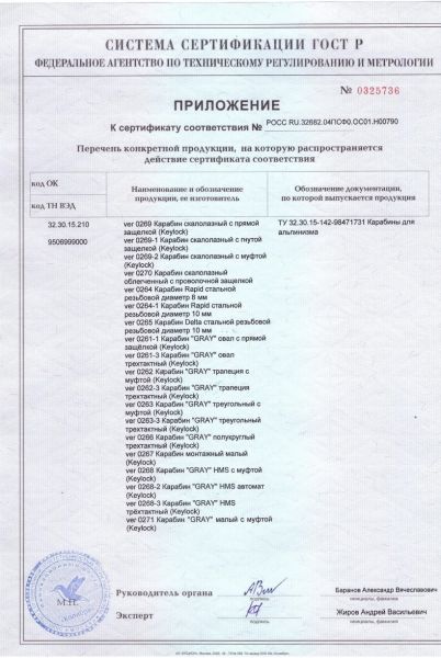  Карабин Вертикаль «GRAY» трапеция с муфтой (Keylock) в Ростове-на-Дону  