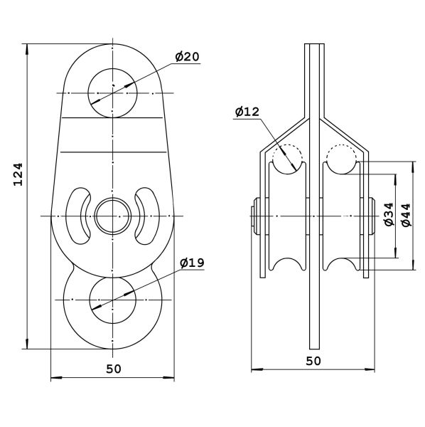  Блок-ролик Орион-Альп двойной сталь с подшипником в Ростове-на-Дону  