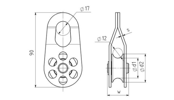  Блок-ролик Вертикаль сталь с подшипником в Ростове-на-Дону  
